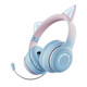 Yijiatong wireless Bluetooth/wired connection headphones Comfortable wear Noise-cancelling high-definition sound quality Cute and flexible Portable and carry-on Cute cat ears BT029C blue