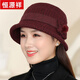 Hengyuanxiang Herbst- und Winterhut Frauenwolle Top Hut plus Samt warme Beckenhut mittleren Alters mittleren Alters und ältere Mutter Herbst- und Winterfischerhut Oma Burger Red One Size