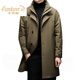CARDANRO luxury brand high-end men's 95 white goose down down jacket detachable multi-wear mid-length winter windbreaker khaki 4XL 195