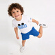 GAP (GAP) Boys 2026 Spring New Logo Cotton Cartoon Print Short Sleeve T-shirt Children's Clothing US Version 870479