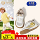 Inbemini Children's Toddler Shoes 2026 Spring New Fashionable Wide Last Boys' Shoes with Velcro Girls' Shoes Mocha Yellow 22 Inner Length 14.0CM Suitable for Foot Length Around 13.3CM