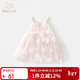 Banxidi girls summer dress 2026 new style children's suspender dress summer dress baby girl princess dress one-year-old dress pink 80