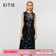EITIE high-end heavy industry sequin evening dress autumn and winter new sleeveless waist banquet women's wear 8077702 minimalist black 20 S (155)