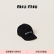 MiuMiu Gift MiuMiu Women's Twill Baseball Cap Hat Black/White L(59)