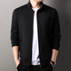 Lilang Zipper Cardigan Feel Jacket 2026 Spring and Autumn Stand Collar Men's Cotton Sweatshirt Loose Casual Jacket Orange S 165