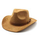 Cowboy Hat New European and American Style Woolen Hat Suede Men and Women Couple Hat Woolen Western Cowboy Hat Customized Rose Red Suede M (56-59cm)