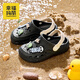 Happy Mary Children's Croc Shoes Boys' Slippers Summer Boys' and Children's Bathroom Beach Breathable Sandals Soft Bottom Bath Shoes for Outerwear Black 29 Inner Length 19cm (190) Suitable for 29 Feet