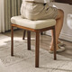 Jiayi Solid Wood Soft Cover Makeup Stool Dressing Stool Dressing Table Stool Makeup Chair Stool Square Stool Bench Bedroom Widened Walnut Color