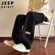 JEEP SPIRIT Jeep pants men's casual pants men's spring and autumn loose straight sportswear trousers black L