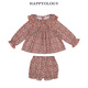 Happyology British autumn tops children's suit handmade smock embroidered shirt printed long sleeves