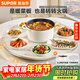 SUPOR Warming Chopping Board, Food Warming Plate, Hot Chopping Board, Heating Table Mat, Hot Pot Heating Chopping Board (Round 80CM) White Two-way Rotating Dining Table Turntable BZ80A811D