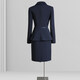 High-end professional suit suit, feminine fashion, case customer service, beauty salon work clothes, hotel front desk work clothes, navy suit + skirt, light blue silk scarf, L recommended 108-117 Jin Jin equals 0.5 kg
