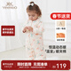 YEEHOO baby quilted one-piece autumn and winter warm long-sleeved baby underwear for girls and boys, baby clothes, foundation swan, lapel style 73cm (recommended for 6-9 months)