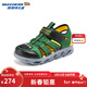 Skechers John Deere co-branded children's summer LED flashing breathable cool toe sandals 407070L green/black/GNBK 36