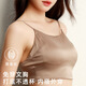 MOXTOC mulberry silk anti-exposure tube top with beautiful back silk underwear for women with no empty cups and small breasts push up to look bigger bra Khaki M