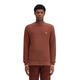 Fred Perry men's sweatshirt warm and breathable cotton texture spring and autumn daily sweater casual dark brown one size | L