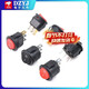 KCD5 small round boat-shaped switch, power supply, 2 pins, 2 gears, 3-pin boat-shaped hole, 15mm rocker, black/red with light, red 2 pins, 2 gears (2 pieces), please consult customer service for quotation for large quantity