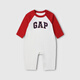 Gap Gap Infant and Toddler 2026 Spring New Cotton Logo Printed Raglan Sleeve Jumpsuit Children's Clothing 861492 Red 66cm (3-6 months) Asian size