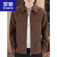 ROMON autumn and winter jacket men's casual simple lapel jacket trendy and handsome men's short windbreaker new product caramel color 2669 XL