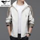 Septwolves 2026 Spring and Autumn New Hooded Jacket Men's High-End Casual Sports Couple Jacket Trendy Brand Jacket Men Black L