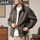 JEEP SPIRIT American retro work jacket men's spring and autumn new handsome stand-up collar casual top men's pilot jacket military green M suitable for 90Jin Jin equals 0.5kg -115Jin Jin equals 0.5kg