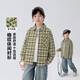 Yoyo Fairy Tale Spring and Autumn Children's Plaid Shirt Long Sleeve Pure Cotton Comfortable 2026 Boys British Style Tops Medium and Large Children's Shirts