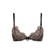 Victoria's Secret fashionable embroidered unpadded half cup bra Geo Leo sexy deep V neckline comfortable satin women's underwear leopard print/Shimmer one size 32E