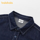 BALABALA balaOne Balabala boys short-sleeved shirt children's middle and large children's denim 2026 new summer versatile denim dark blue 88301 110