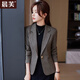Chenfu small blazer women's Korean style fashion casual short style slim temperament suit versatile work clothes top single piece regular gray suit 2XL recommended 120-130Jin Jin equals 0.5 kg