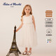 TARTINE ET CHOCOLAT French Chocolate Children's Clothing 25 Spring and Summer New Girls' Round Neck Mesh Dress Ivory White 110/4A One Size