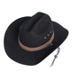 Lee dprre American Western Cowboy Hat Retro Fine Wool Men's Hat Hard Wide Brim Outdoor Camping Prairie Women's Hat Riding Hat Black M (56-57cm) Hard