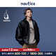 Nautica white sail star same style white sail CityBoy unisex Japanese loose O-type retro imitation leather jacket JW5402 black 0TB L
