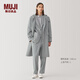 MUJI Labo Men's Cashmere Mixed Hooded Coat Woolen Coat Winter Jacket AF011A4A Light Gray M (170/92A)
