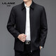 LILANZ lapel jacket men's spring and autumn thin daddy tops middle-aged and elderly casual loose large size cadre leadership jacket l2203 navy thin section L (175)