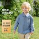 Betis children's shirt spring boys' denim baby pure cotton 7A antibacterial long-sleeved shirt light blue 80 cm