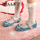 Belle children's shoes little girls princess shoes children's sequin shoes spring new girls crystal shoes baby fashion rhinestone shoes blue 26 suitable for feet about 16-16.5cm