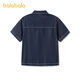 BALABALA balaOne Balabala boys short-sleeved shirt children's middle and large children's denim 2026 new summer versatile denim dark blue 88301 110