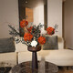 Dried flower bouquet hydrangea dragon willow real flower immortal flower living room cupboard sofa side table decorative ornaments high-end imported hydrangea dragon willow + gilt lamp vase