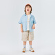 Papa new product crawling summer children's shirt boys embroidered denim top cool sun protection cute and versatile light blue 90
