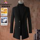 Fazeya Hengyuanxiang Group's high-end 100% wool double-sided woolen coat men's mid-length business casual goose down liner black M (170) (recommended 110-130 Jin Jin equals 0.5 kg)