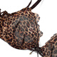 Victoria's Secret fashionable embroidered unpadded half cup bra Geo Leo sexy deep V neckline comfortable satin women's underwear leopard print/Shimmer one size 32E