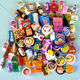ZHAIMITU MINI Supermarkt Supermarkt Supermarkt Simuliertes Lebensmittelspiel DIY Play House Toys Harz Weinflaschenzubehör Lebensmittel Ornamente 50 Keine Wiederholung 6 kleine Körbe