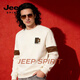 JEEP SPIRIT youth round neck sweatshirt men's autumn and winter 2025 new loose trendy brand pullover spring and autumn long-sleeved bottoming shirt for men white M weight 100-130Jin Jin is equal to 0.5 kg