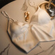 MOXTOC mulberry silk bra push-up summer luxury silk adjustable strap underwear women's silk tube top gift white M (recommended 70ABC75ABC80AB)