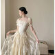 Candle Tears French Vintage Collection Lace Fishbone Dress Light Wedding Dress Antique Skirt S S