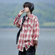 Woodpecker (TUCANO) American plaid long-sleeved shirt men's spring and autumn clothing men's large size jacket yellow plaid 5XL recommended weight 220-240Jin Jin equals 0.5 kg