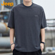 JEEP Jeep short-sleeved T-shirt men's summer bamboo cotton thin loose high-end breathable trendy top men's dark gray XL