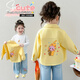 Girls' shirts spring and autumn 2026 new girl baby spring clothes long-sleeved children's thin spring shirt jacket yellow (two-piece set) 90 cm