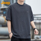 JEEP Jeep short-sleeved T-shirt men's summer bamboo cotton thin loose high-end breathable trendy top men's dark gray XL