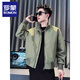 ROMON Simple Versatile Stand Collar Men's Jacket Korean Style Trendy Men's Top 2026 New Spring and Autumn Trendy Jacket Handsome Black M